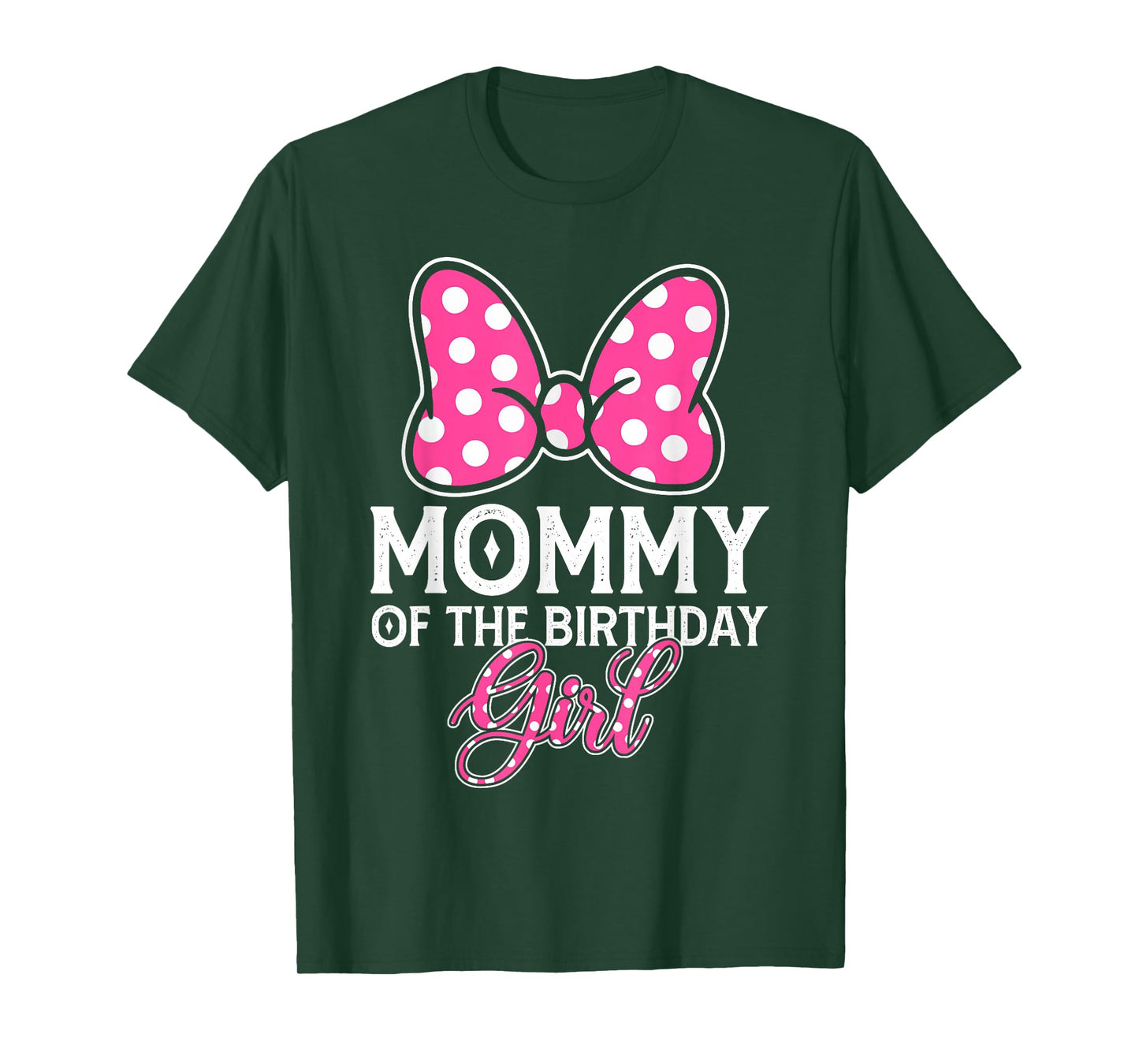 Mommy of The Birthday Girl Cute Pink Bow Family Matching T-Shirt