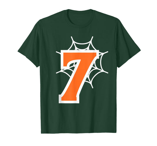 Number 7 Spider Web Six Seven Halloween T-Shirt