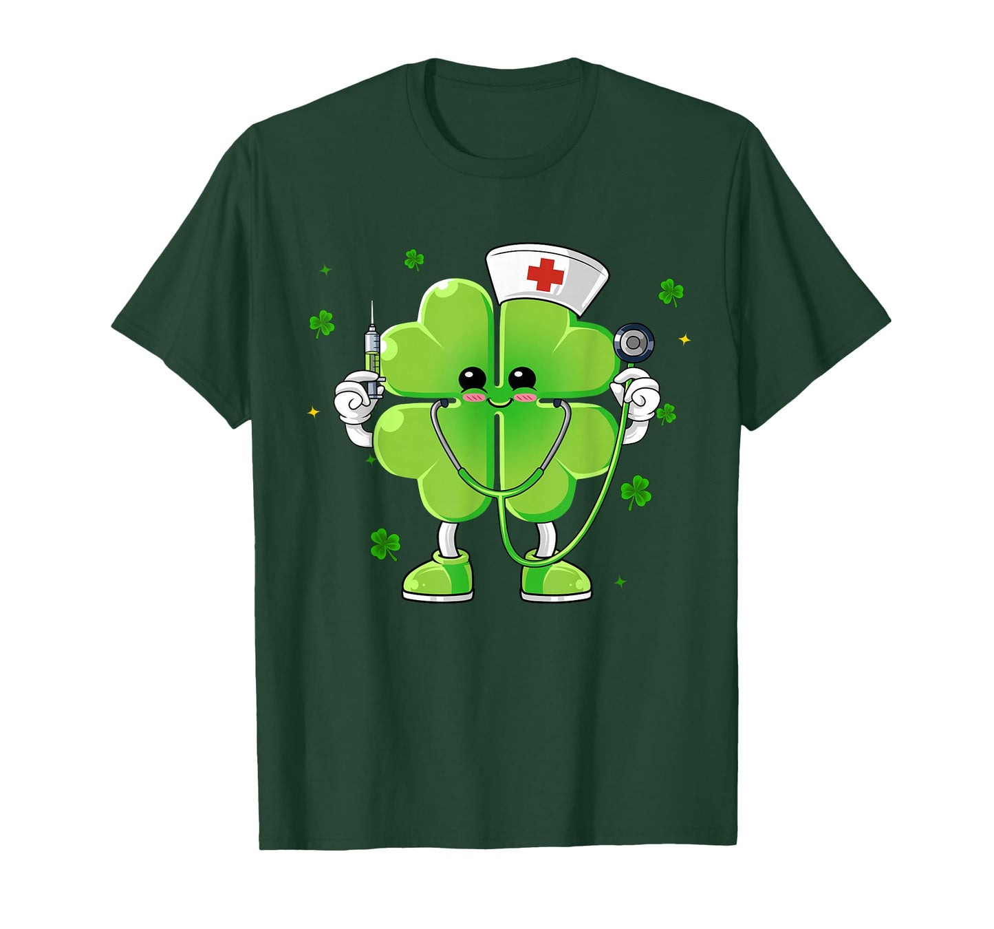 Nurse Shamrock Saint Paddys Scrub St Patricks Day Nurse Girl T-Shirt