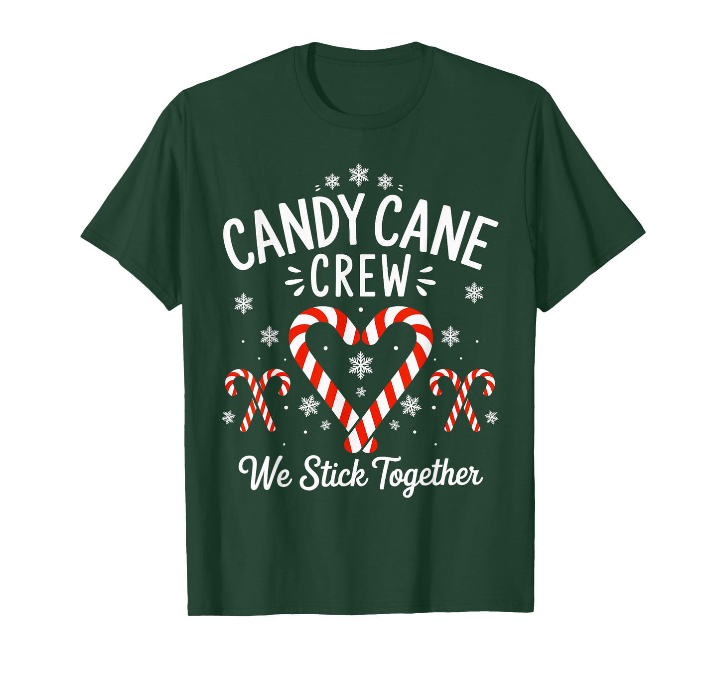 Candy Cane Crew we Stick Together Christmas T-Shirt