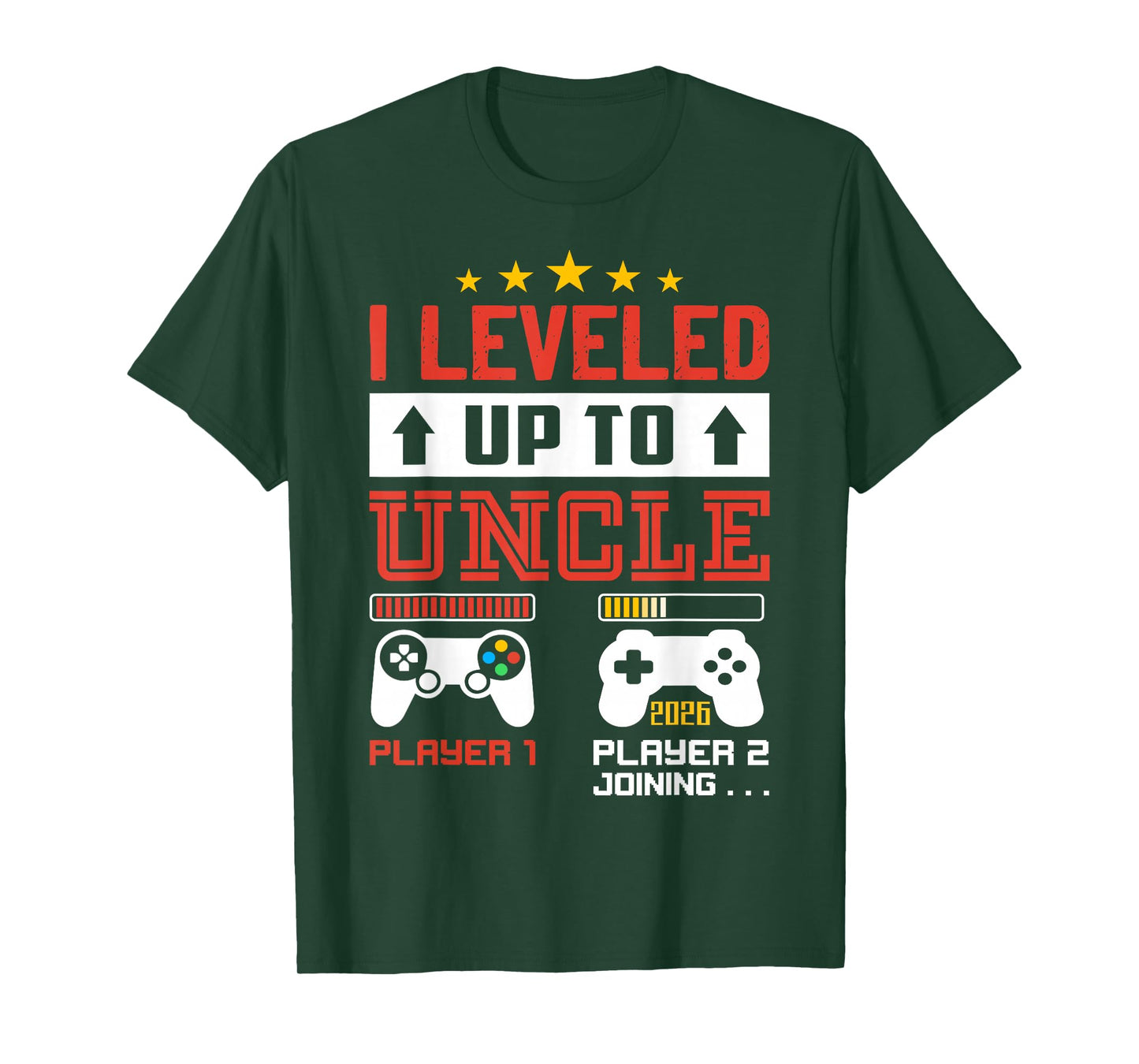 I Leveled Up to Uncle 2026 I'm Going to Be Uncle 2026 Gamer T-Shirt