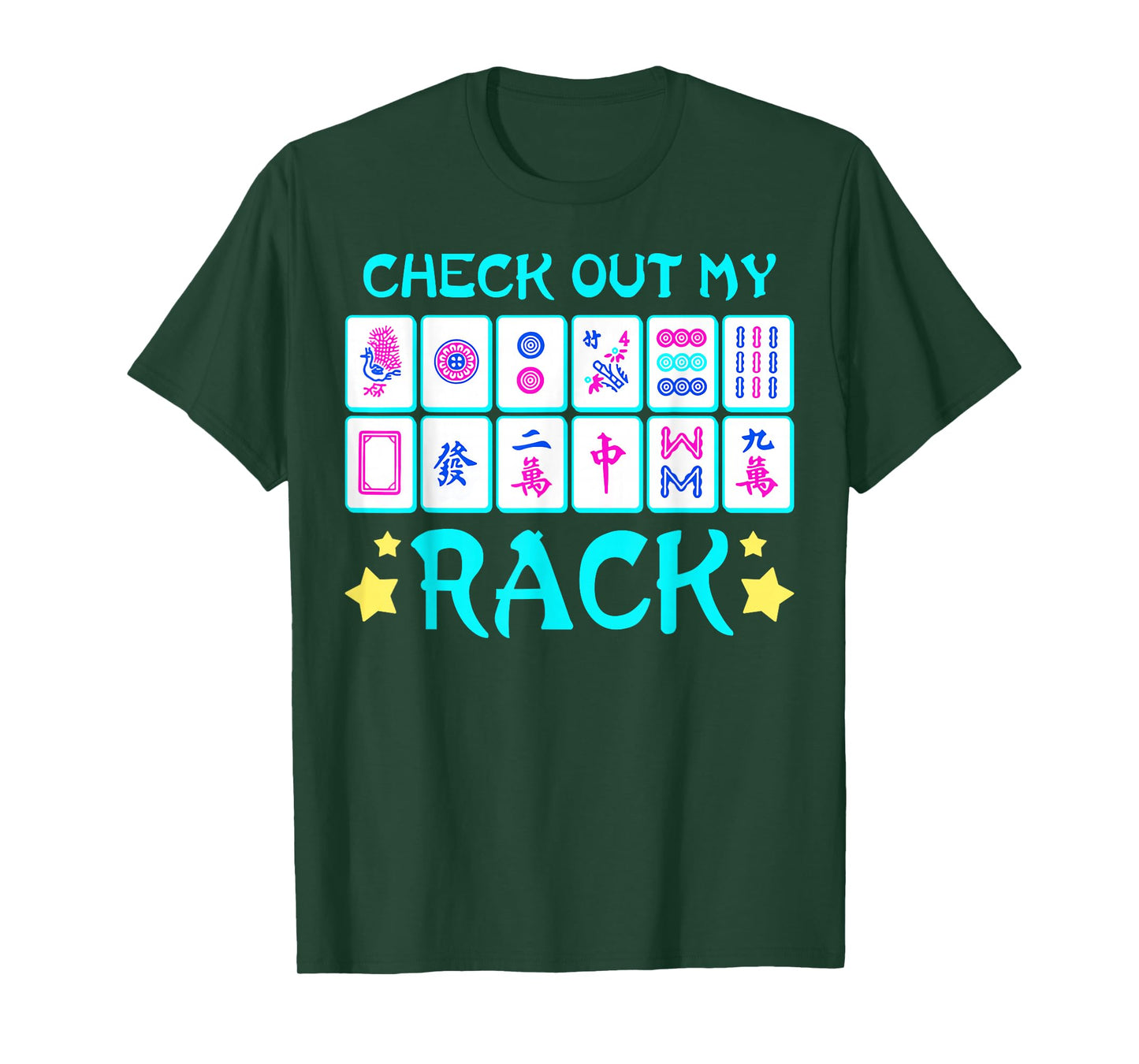 Check Out My Rack Funny Chinese Mahjong Tiles Gamer T-Shirt