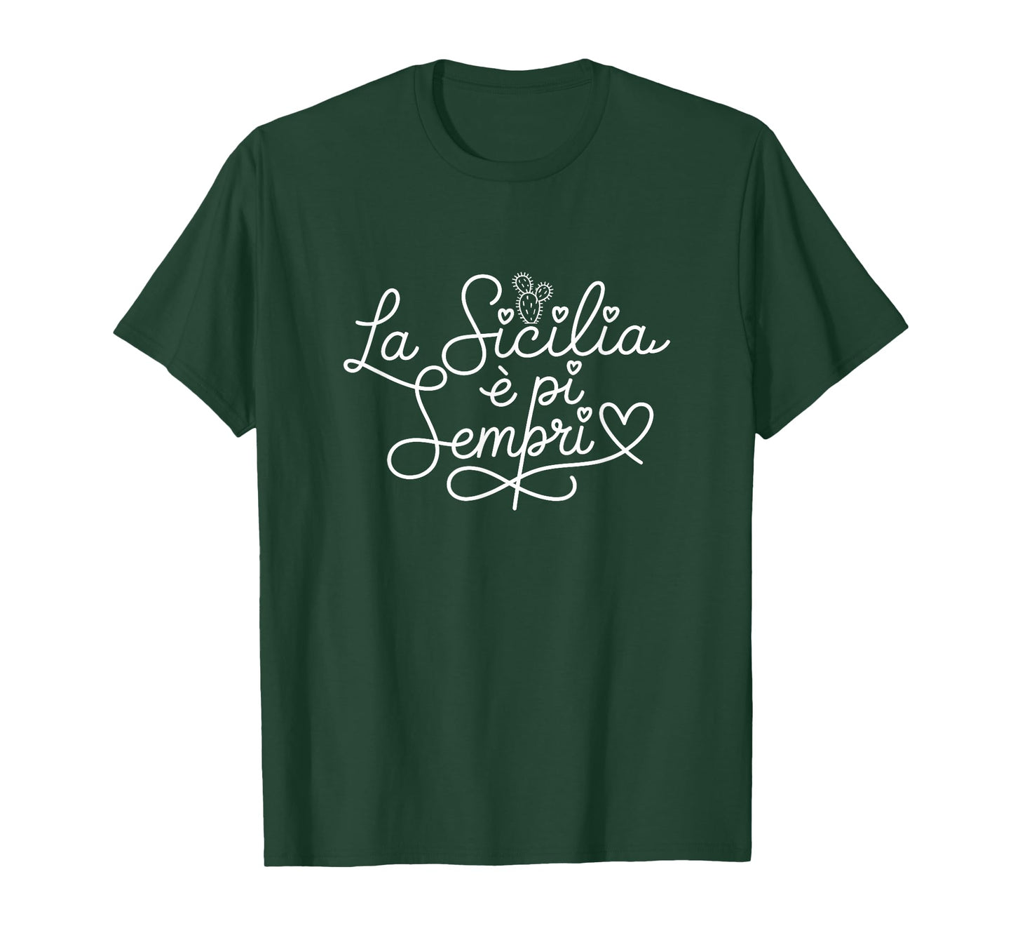 Sicily is Forever - Sicilian Patriotic Heart Line Art T-Shirt