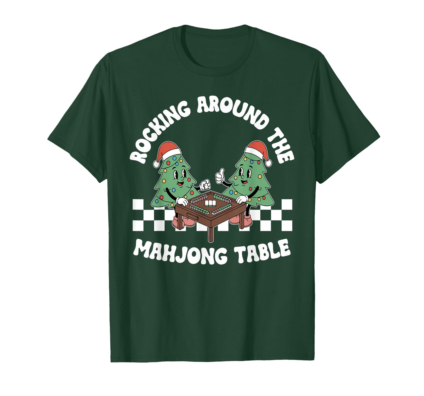 Rocking Around The Mahjong Table Christmas Playing Mahjong T-Shirt