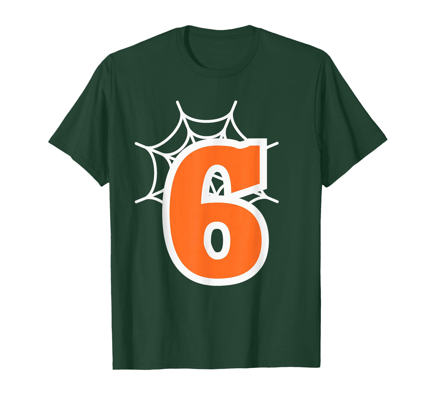 Number 6 Spider Web Six Seven Halloween T-Shirt
