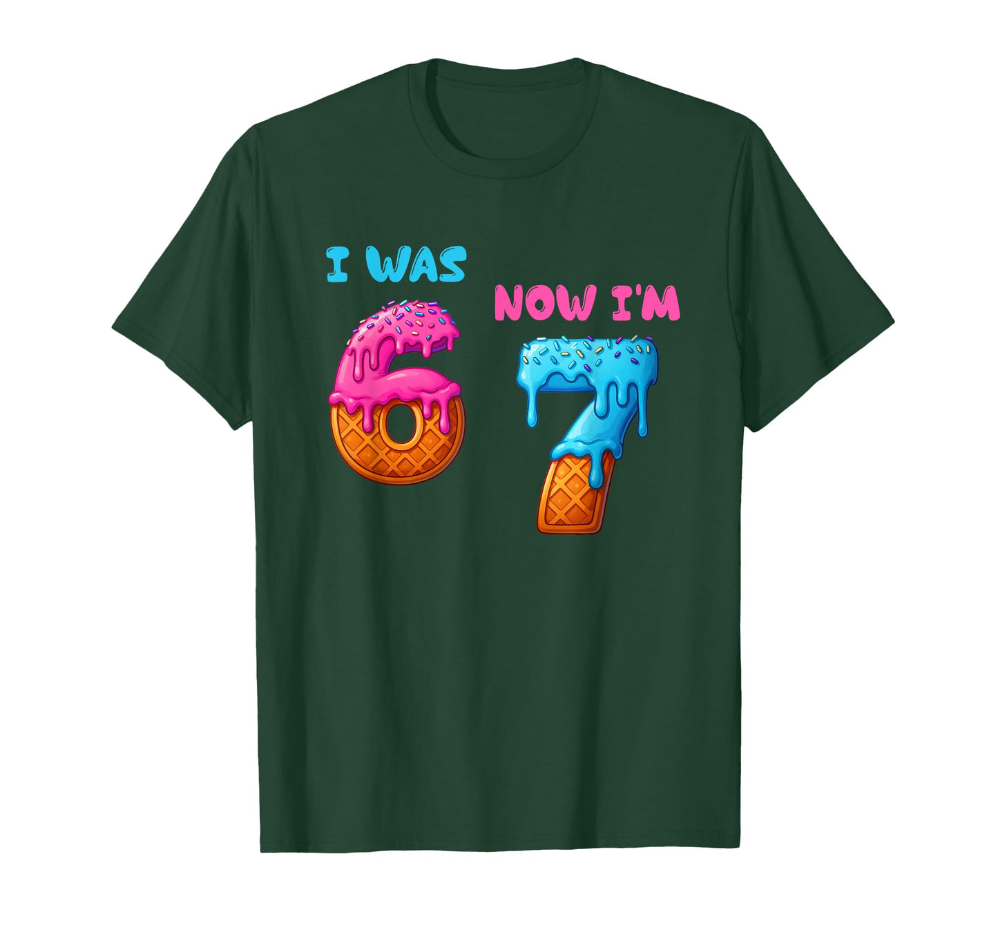 I was 6 Now I'm 7 Funny 7th Year Old Birthday 67 Meme T-Shirt