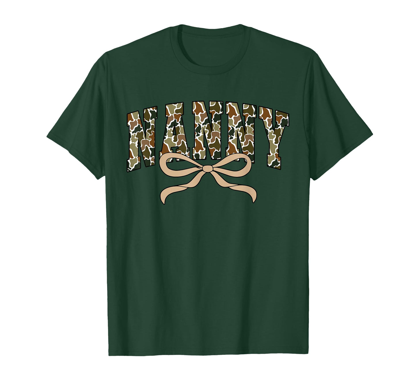 Retro Camo Nanny Coquette Bow Camouflage Grandma Mother Day T-Shirt