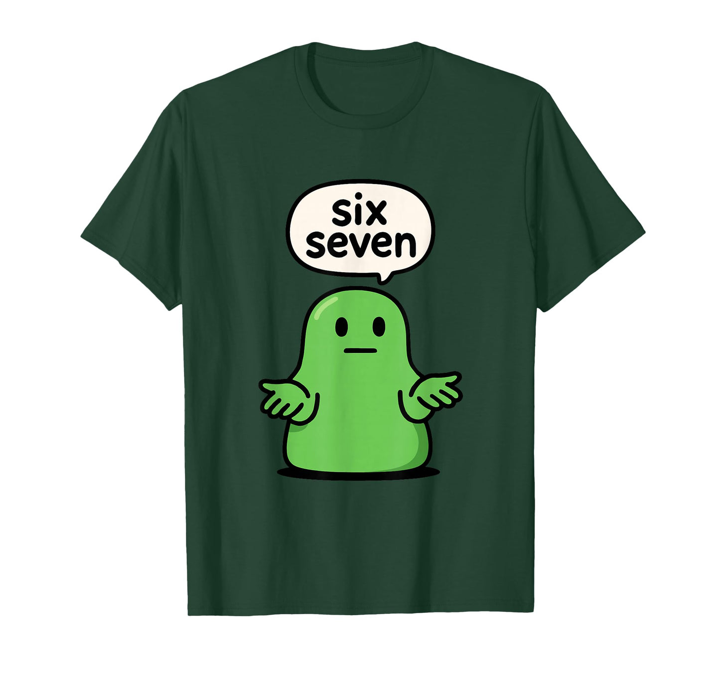 67 Six Seven 6-7 Green Blob Slime - Funny Kids Brainrot Meme T-Shirt