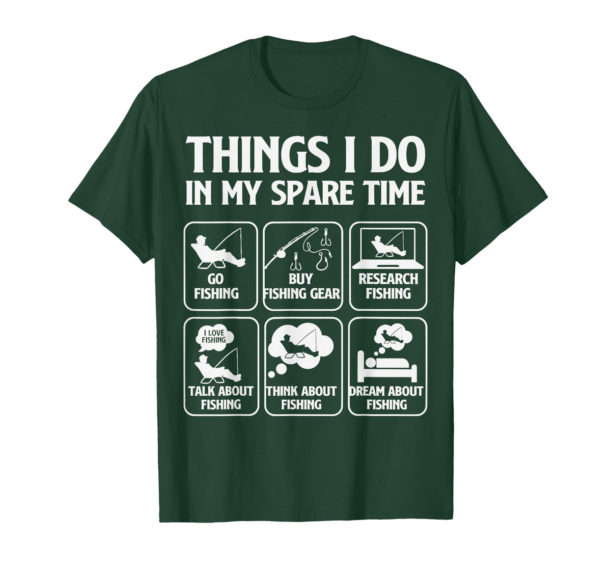 Things I Do in My Spare Time Fishing Boys Funny Fisherman T-Shirt