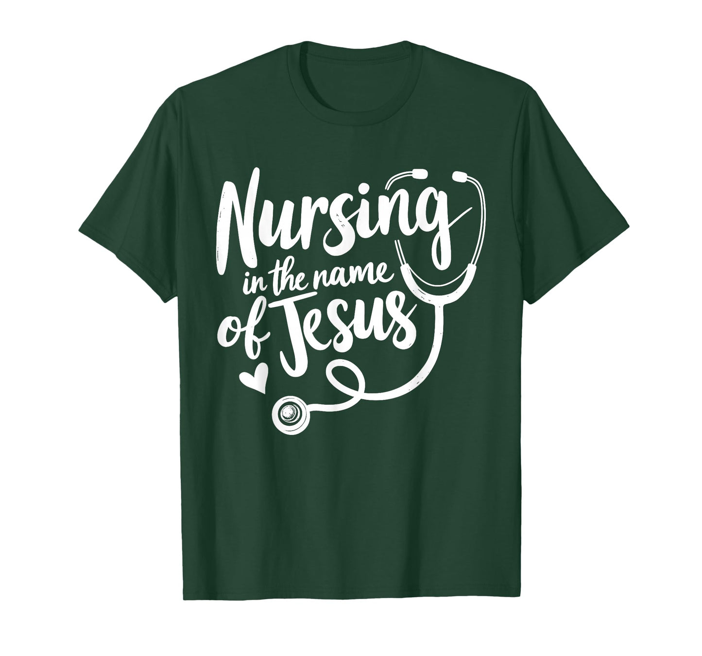 Nursing in The Name of Jesus Christian Nurse T-Shirt