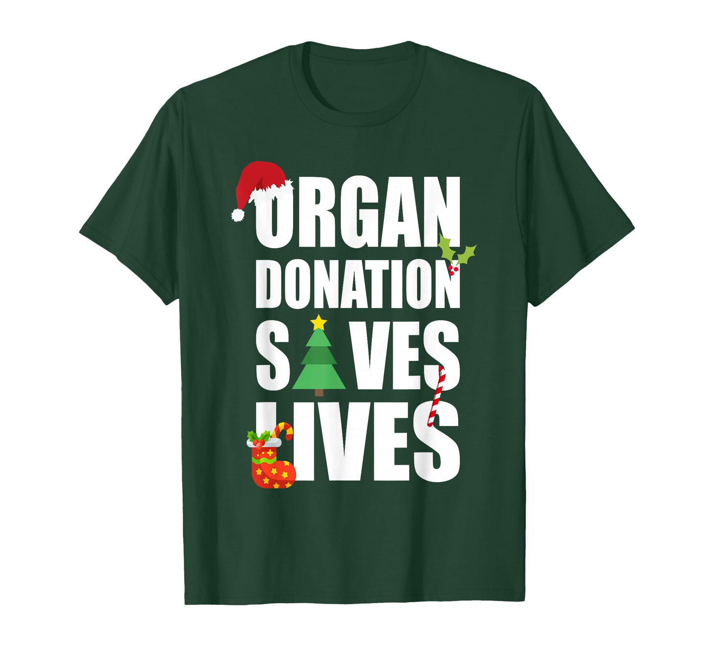 Organ Donation Save Lives Christmas Transplant Lung Kidney T-Shirt