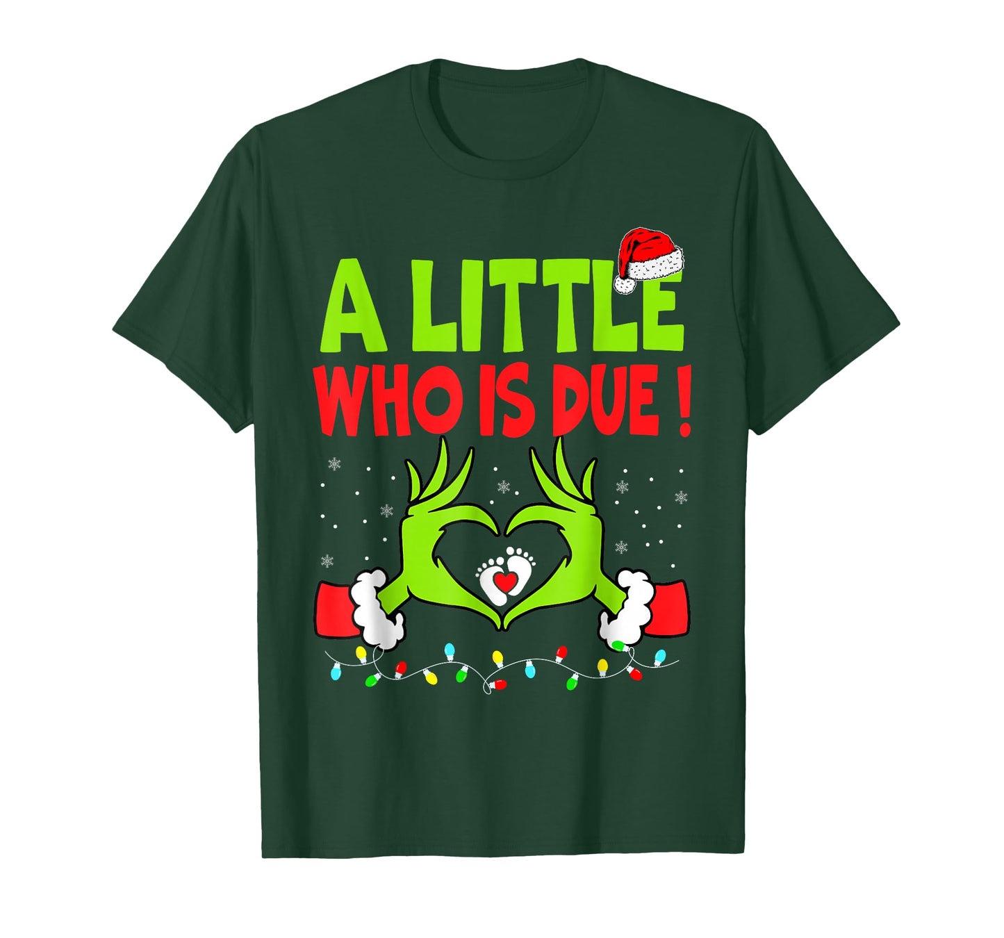 A Little Who is Due Pregnancy Christmas Announcement T-Shirt