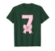 7th Birthday Shirt Girl Coquette Bow Kids Seven 7 Year Old T-Shirt