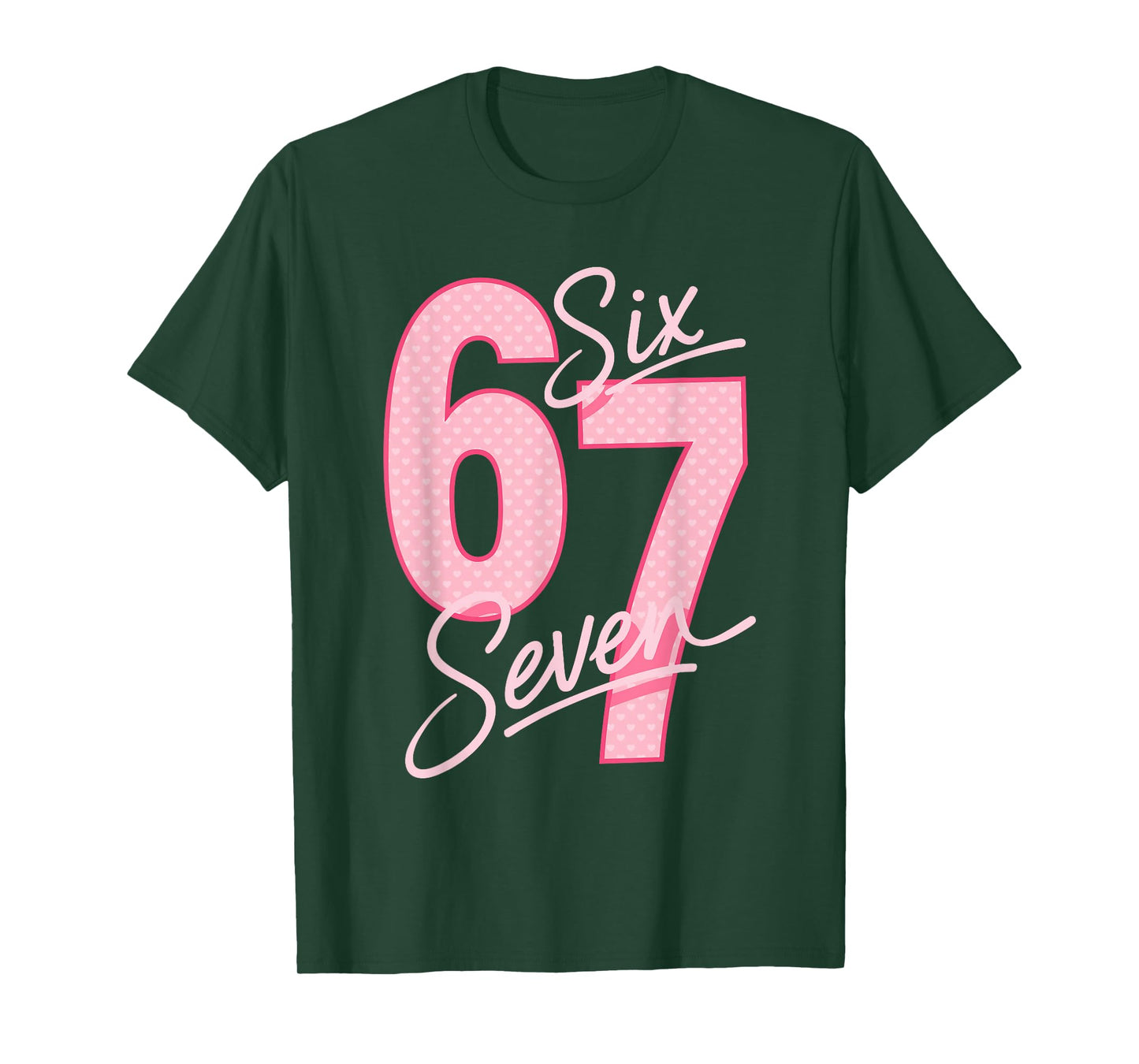 Valentine’s Day 67 Meme Filled with Hearts Funny Six Seven T-Shirt