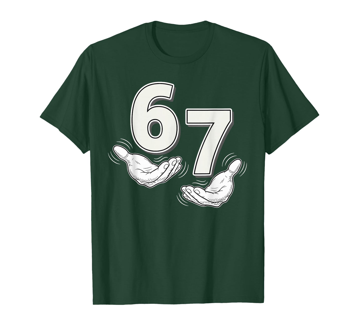 Six Seven 67 6 7 Kids 67 Teen Boys 6-7 Meme Hands Funny 67 T-Shirt