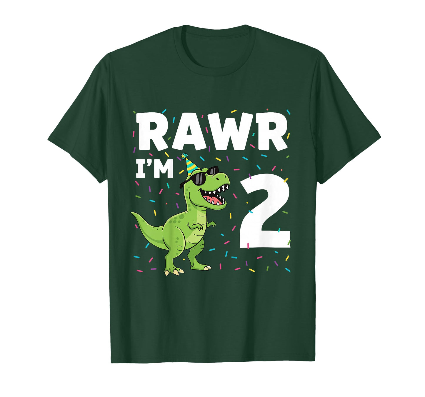 Kids 2nd Birthday Shirt Boy 2yr Two 2 Year Old Dinosaur T-Rex T-Shirt