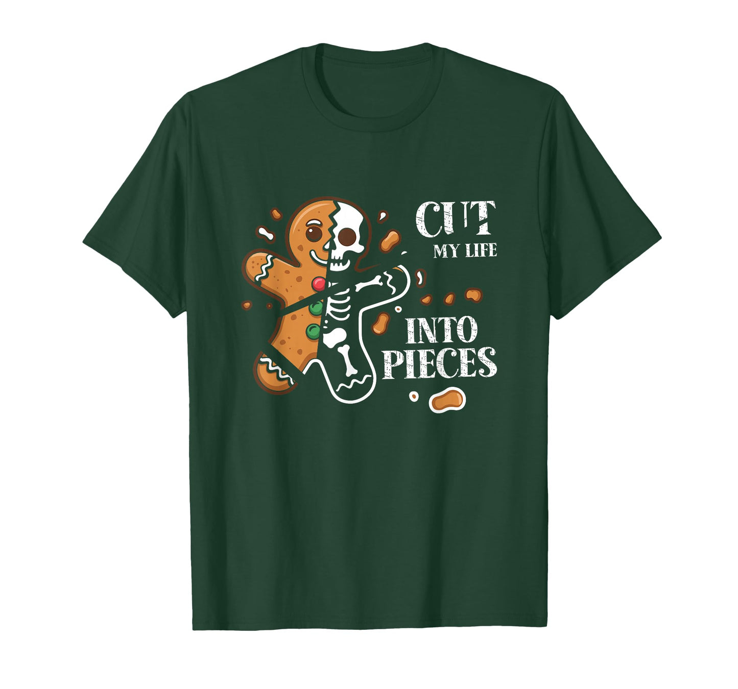 Cut My Life Into Pieces Gingerbread Christmas Elder Emo Xmas T-Shirt
