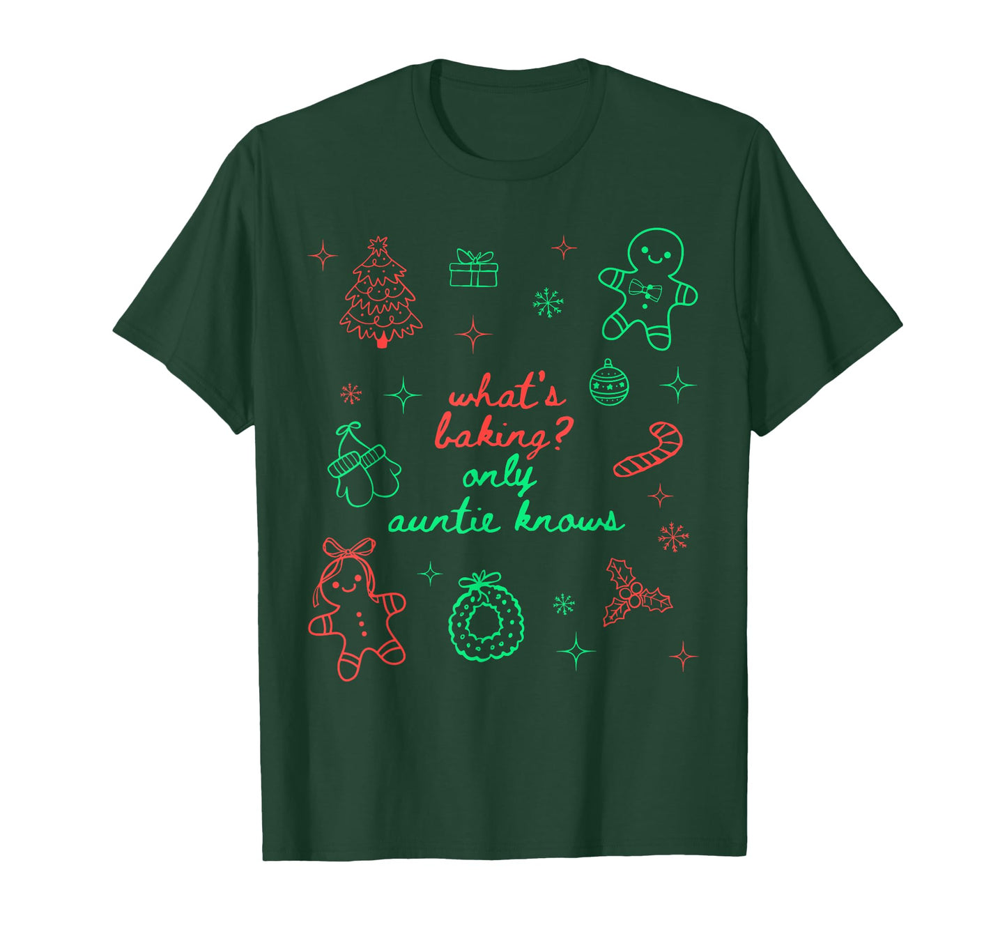 What's Baking Only Auntie Knows Christmas Gender Reveal Aunt T-Shirt