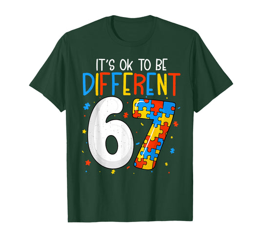 It's Ok to Be Different 67 for Teacher Kids Mom Women Autism T-Shirt