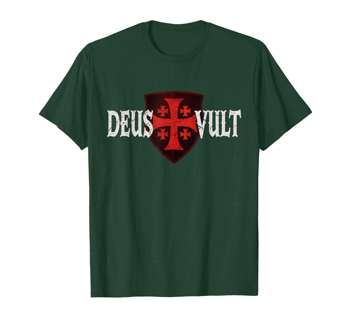Deus Vult - Christian Knight - Jerusalem Cross T-Shirt