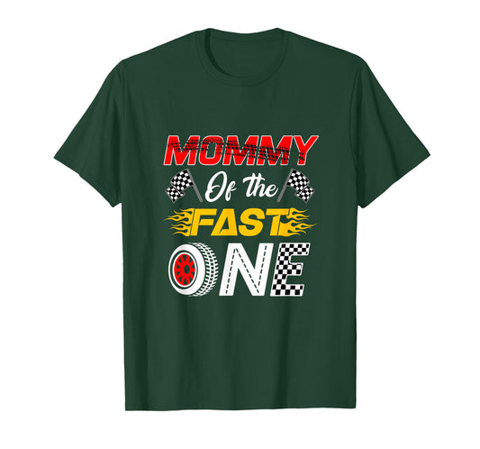 Mommy of The Fast One 1St Birthday Race Car Family T-Shirt