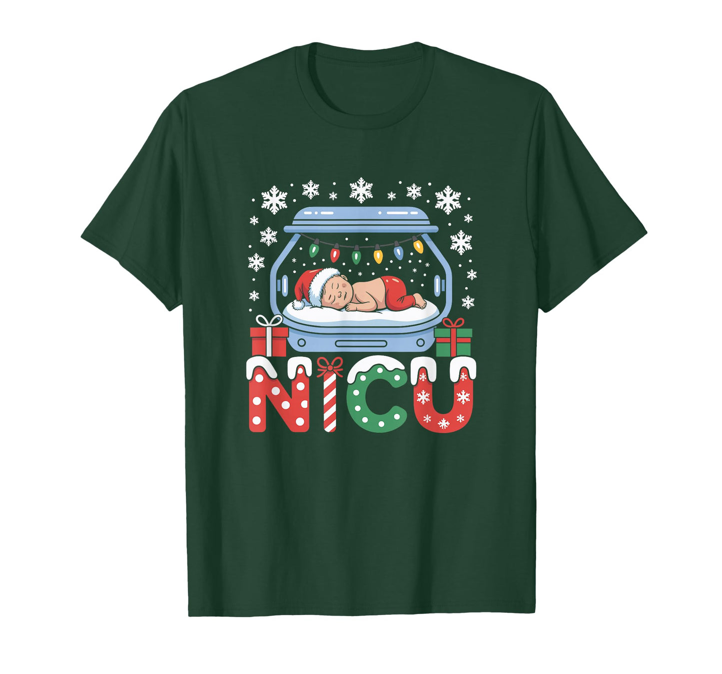 Neonatal Intensive Care Unit Xmas Funny Nicu Nurse Christmas T-Shirt