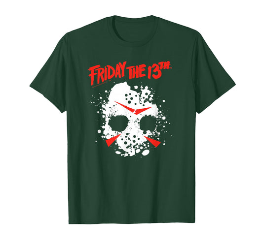 Friday The 13th Abstract Mask with Logo Retro Horror Movie T-Shirt