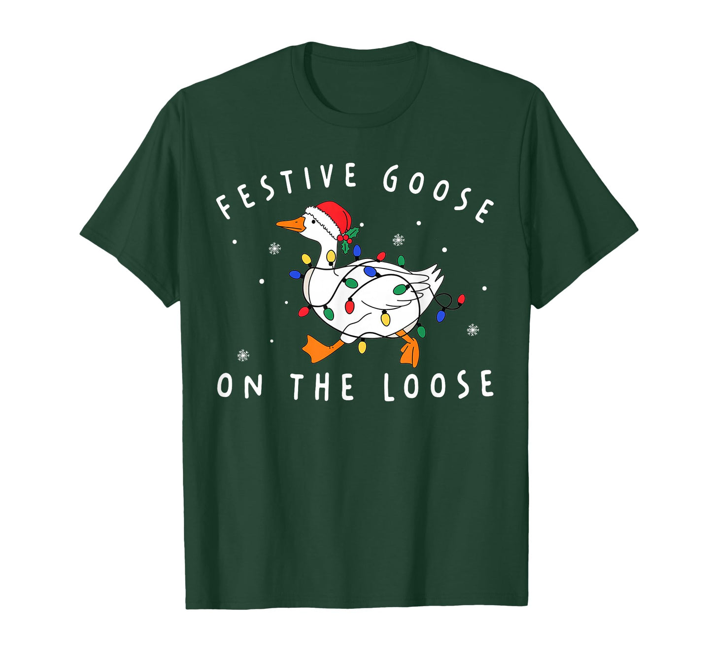Retro Funny Festive Goose On The Loose Christmas Humor T-Shirt