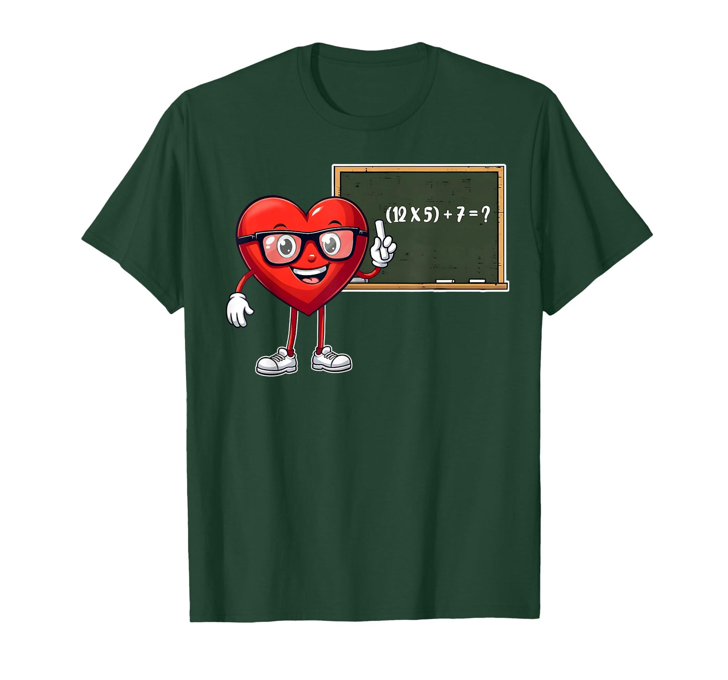 Valentine Heart Teacher Six Seven Math Boy Girl Teacher T-Shirt