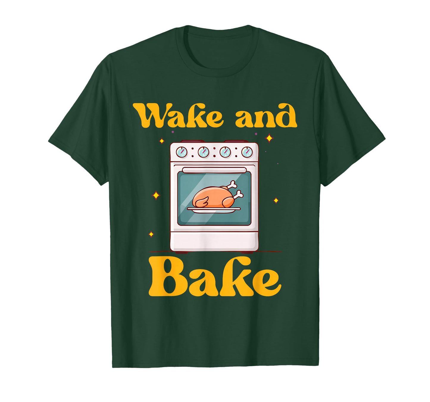 Funny Thanksgiving Cooking Wake and Bake Oven Turkey T-Shirt