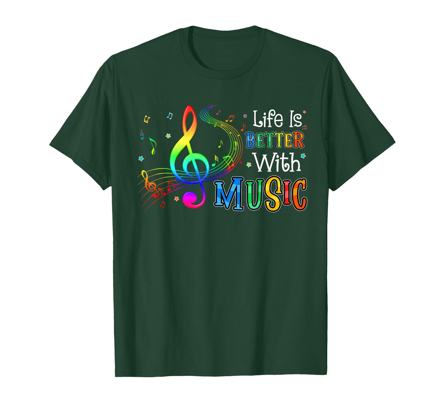 Life is Better with Music Notes Teen Girl Women Musician T-Shirt