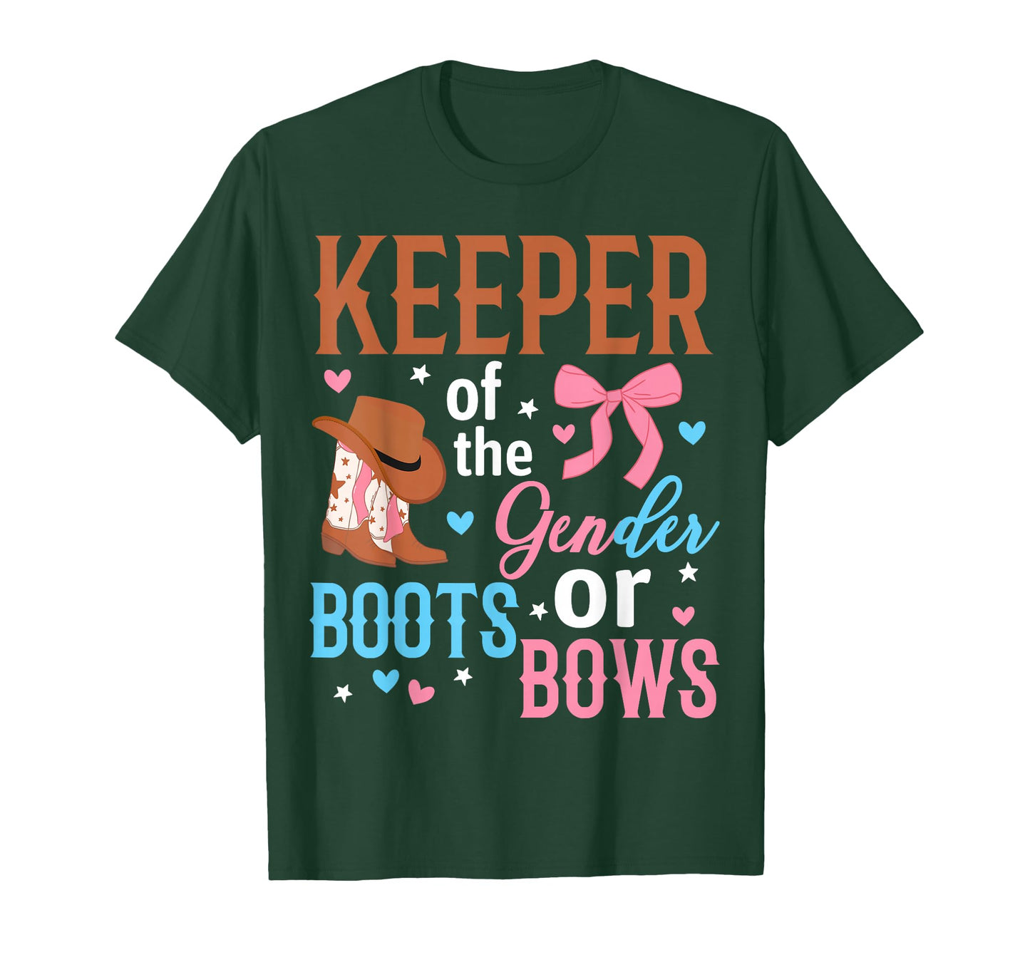Keeper of The Gender Boots Or Bows Gender Reveal Party T-Shirt