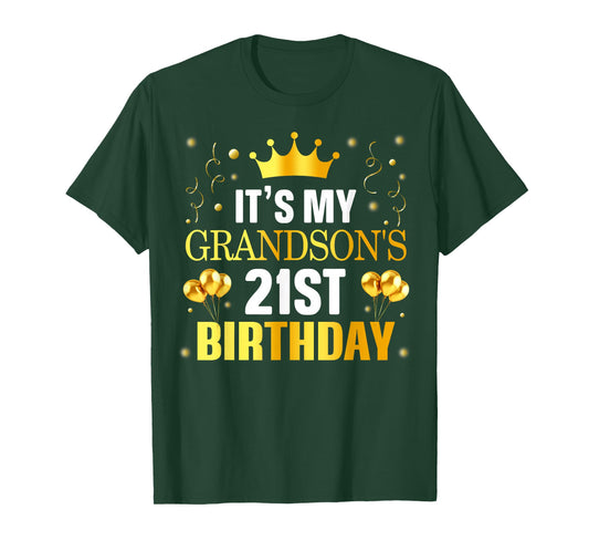 It's My Grandson's 21st Birthday Happy Birthday 21 Years Old T-Shirt