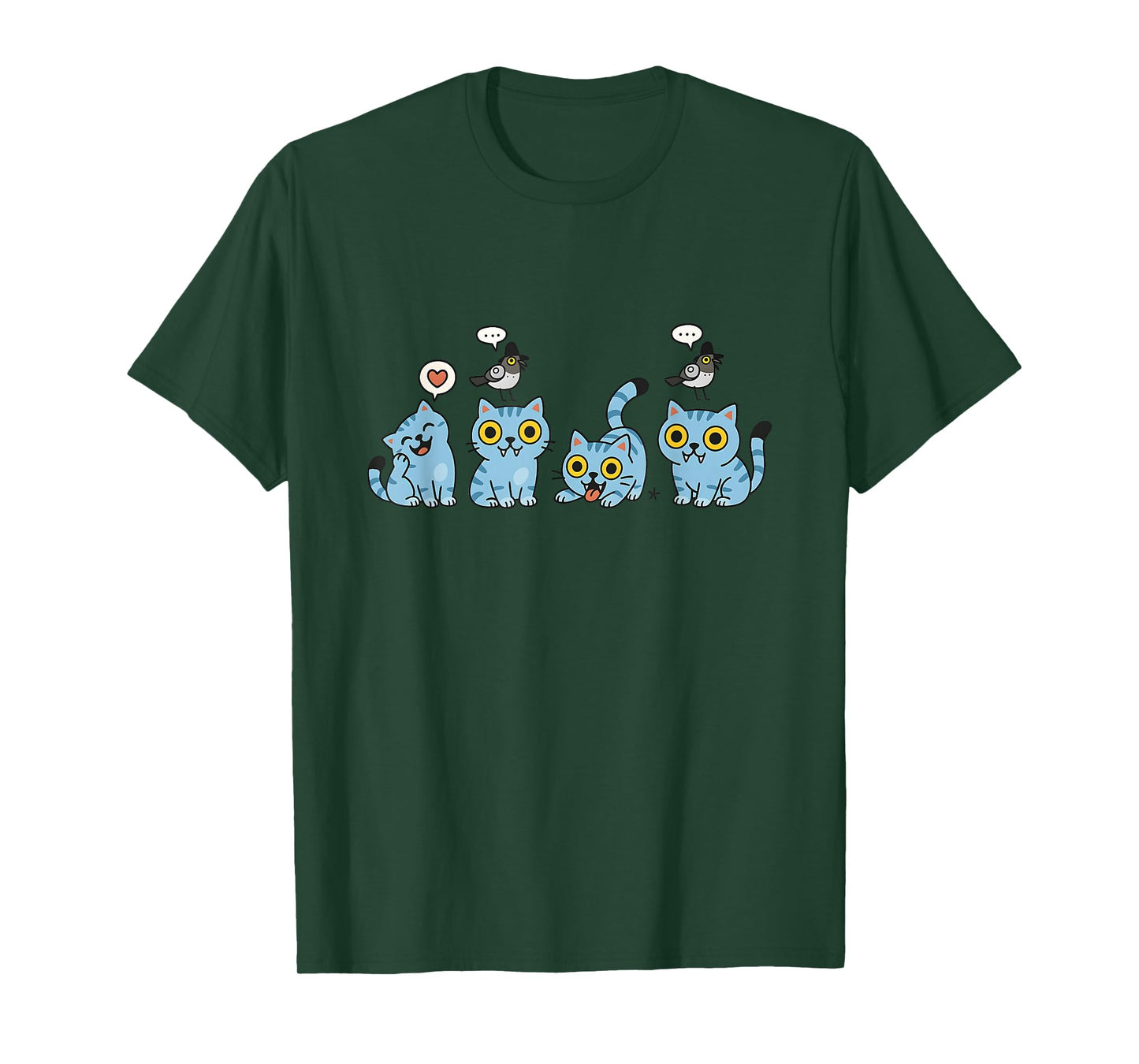 Funny Cute Blue Cartoon Tiger Playing k-pop Cosplay Design T-Shirt