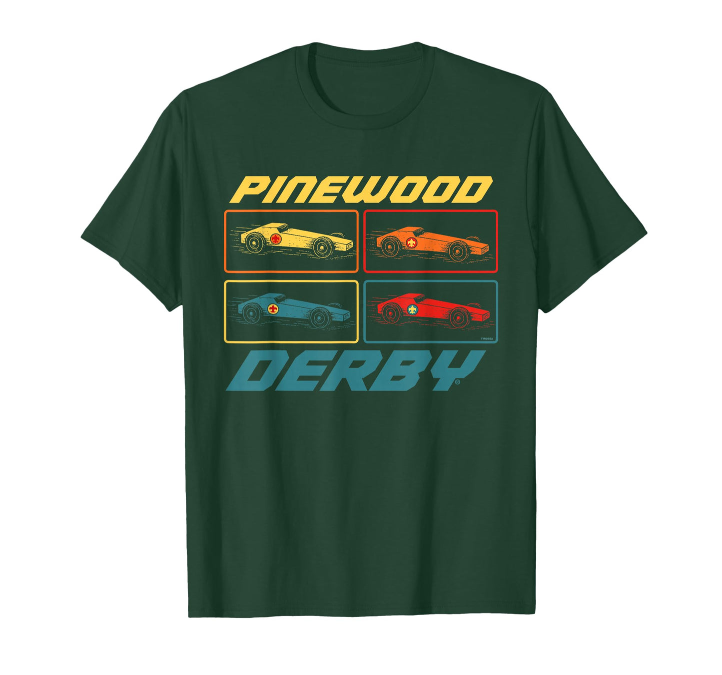 Classic Pinewood Derby Pop Art Cub Scouts Retro Race Cars T-Shirt