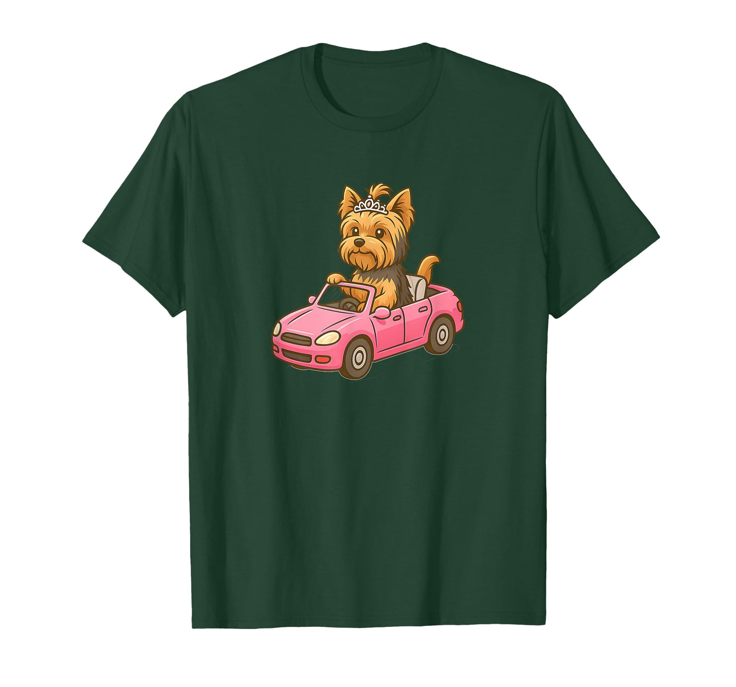 Yorkie Yorkshire Terrier Driving Toy Car - Funny Dog Mom Dad T-Shirt