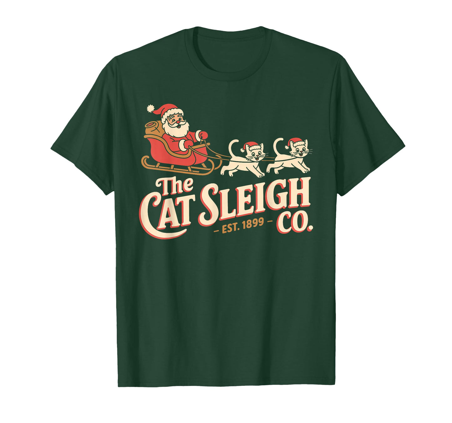 The Cat Sleigh Co. Retro Christmas – Funny Vintage Cats T-Shirt