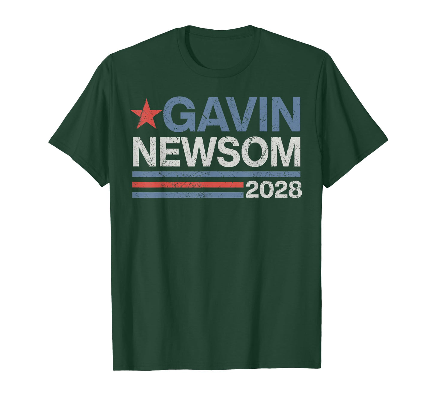 Newsom 2028 President 48 US Flag Election Campaign Men Women T-Shirt