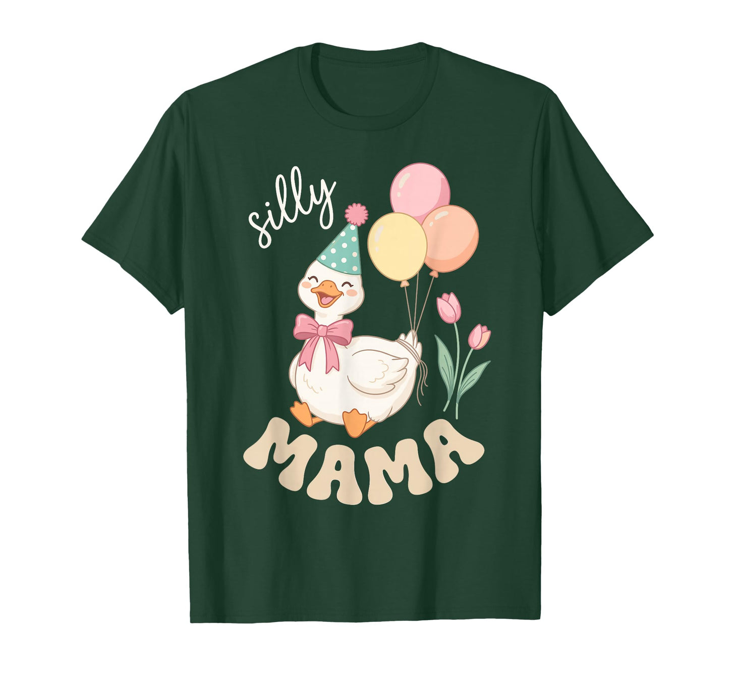 Funny Silly Mama Goose Mom Family Matching Birthday Party T-Shirt