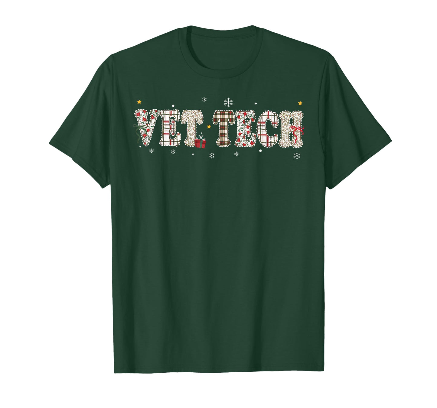 Christmas Vet Tech Coquette Bow Veterinary Technician Xmas T-Shirt