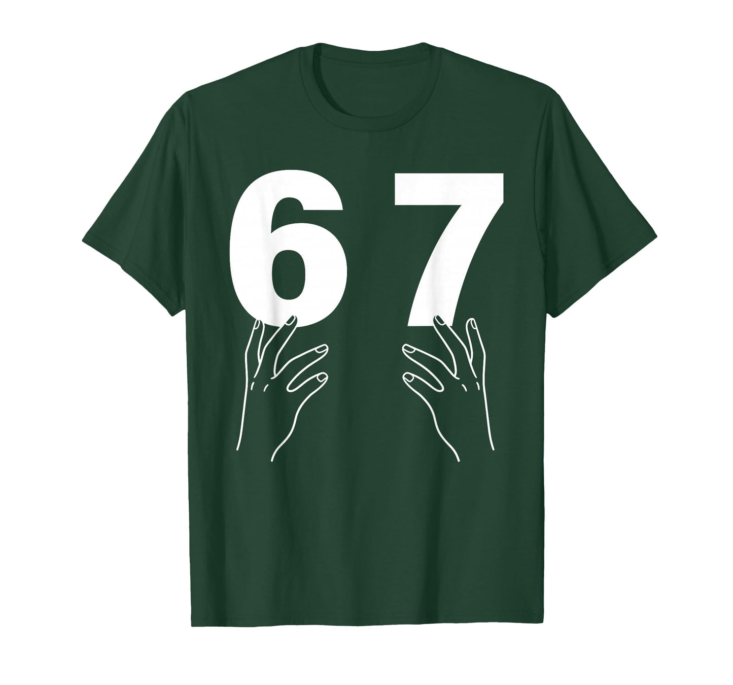 Funny Six Seven 6 7 Meme Gen Alpha Slang 67 Hands T-Shirt