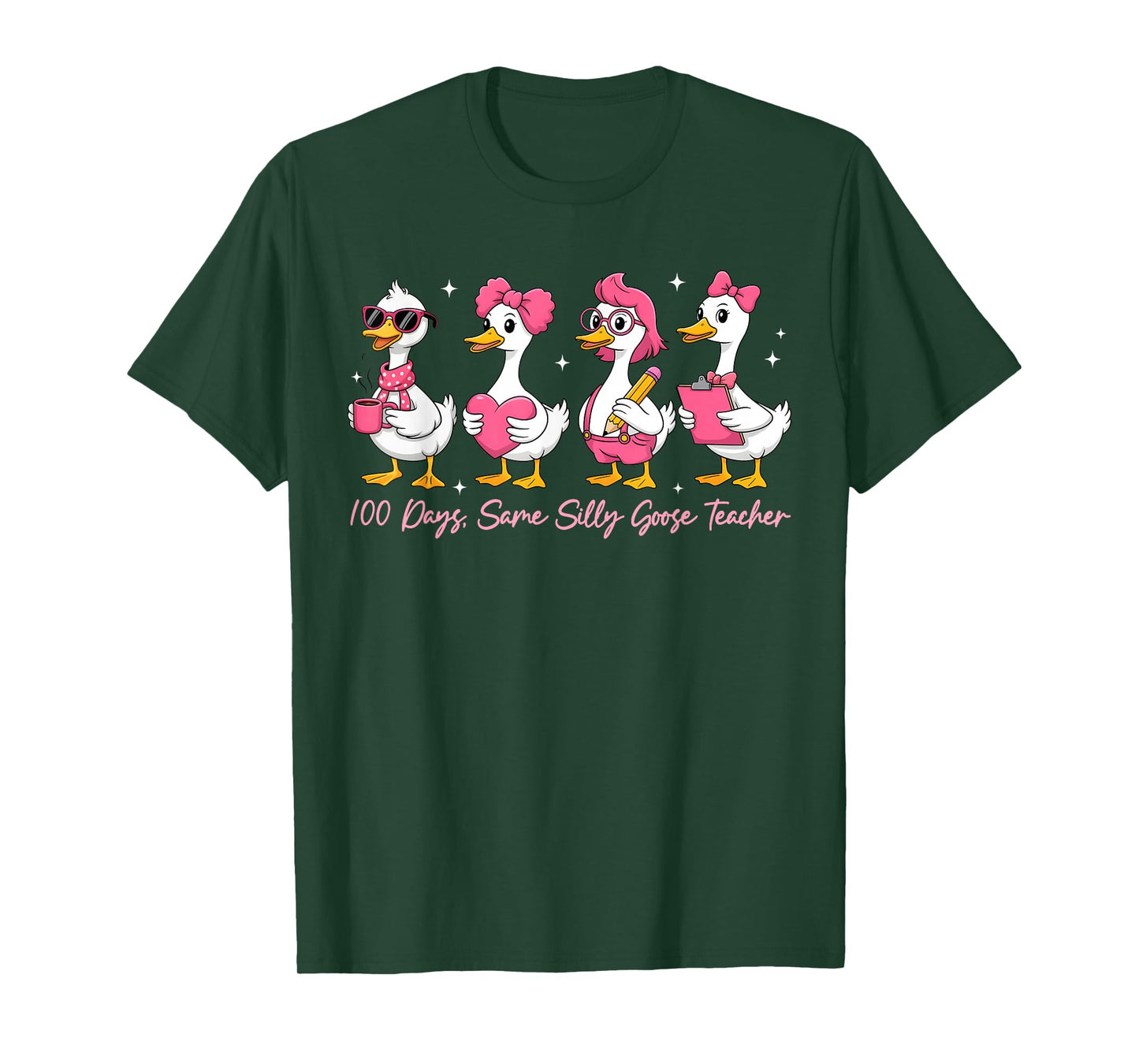 100 Days Same Silly Goose Teacher Cute Girl Women T-Shirt