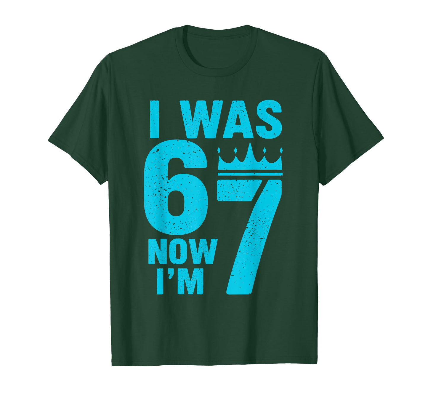 7th Birthday I was 6 Now Im 7 Six Seven 6 7 Kids Boys T-Shirt