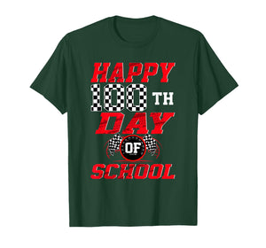 Happy 100 Days of School Racing Car Theme 100th Day T-Shirt