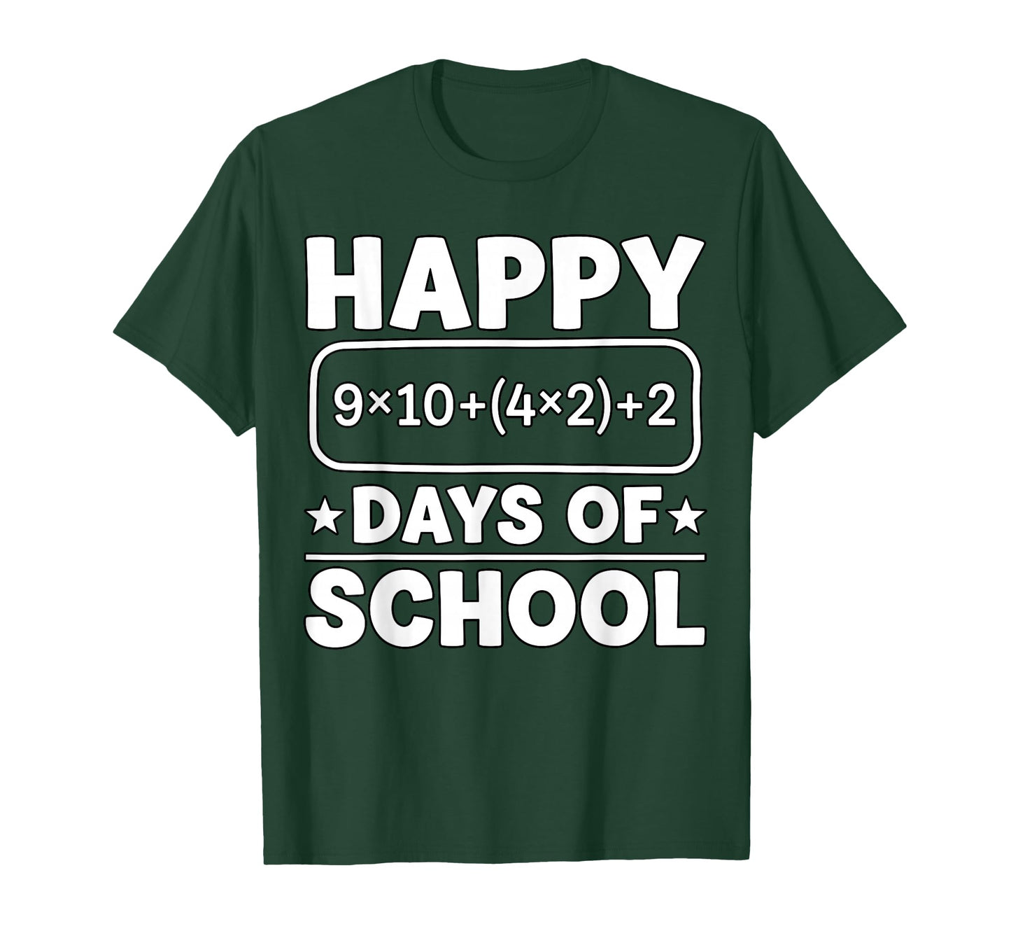 Math Equation Happy 100 Days of School Teacher Kids Funny T-Shirt