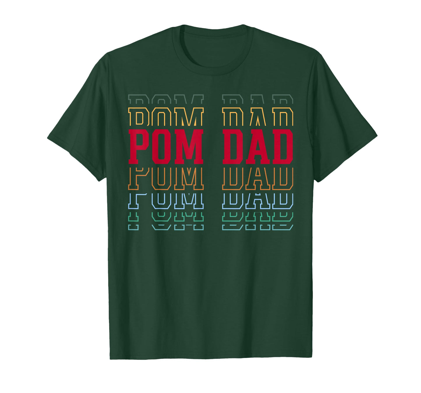 Pom Dad Funny Layered Text Pet Owner Pomeranian Father T-Shirt