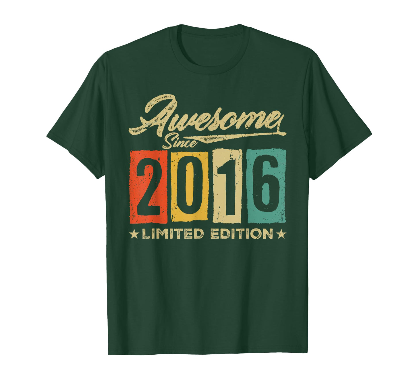 Awesome Since 2016 Limited Edition 10 Year Old 10th Birthday T-Shirt