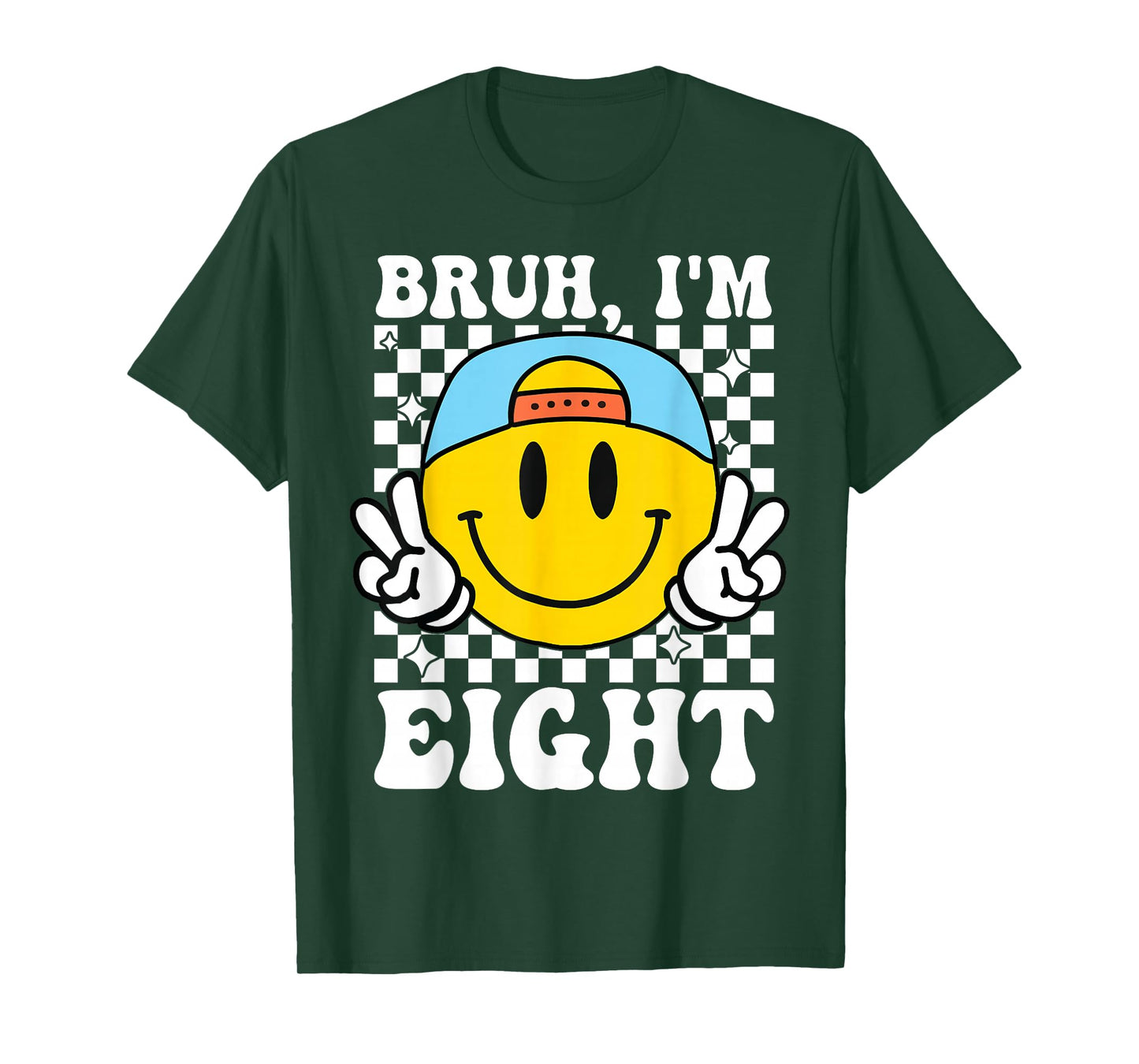Bruh I'm Eight 8 8th Birthday Groovy Boys Girls 8 Years Old T-Shirt