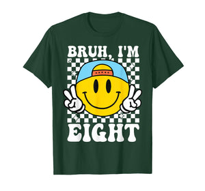 Bruh I'm Eight 8 8th Birthday Groovy Boys Girls 8 Years Old T-Shirt