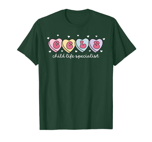 CCLS Child Life Specialist Heart Candy Valentines Advocate T-Shirt